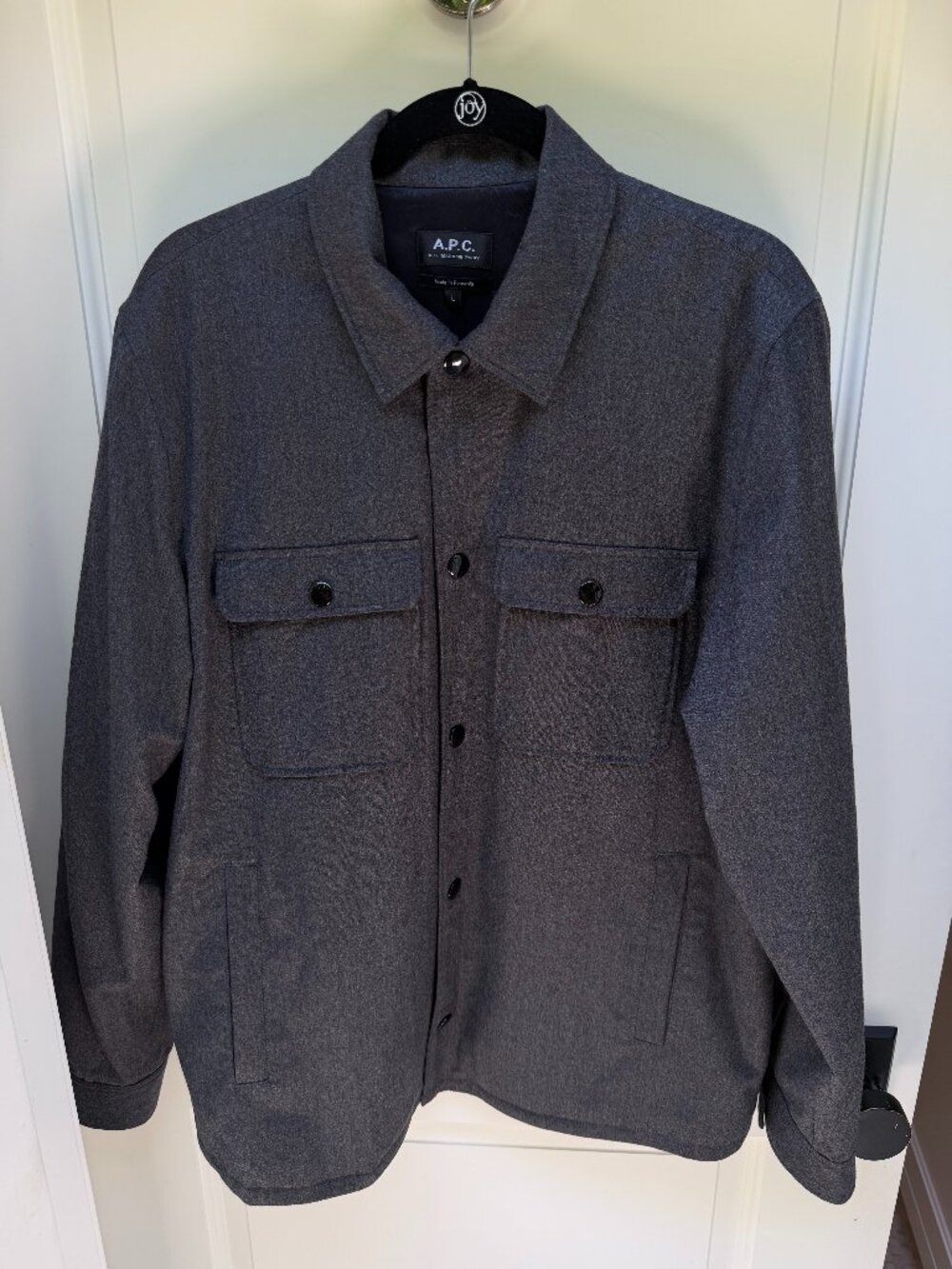 A.P.C. Grey Wool Overshirt Shirt Jacket CPO Coat